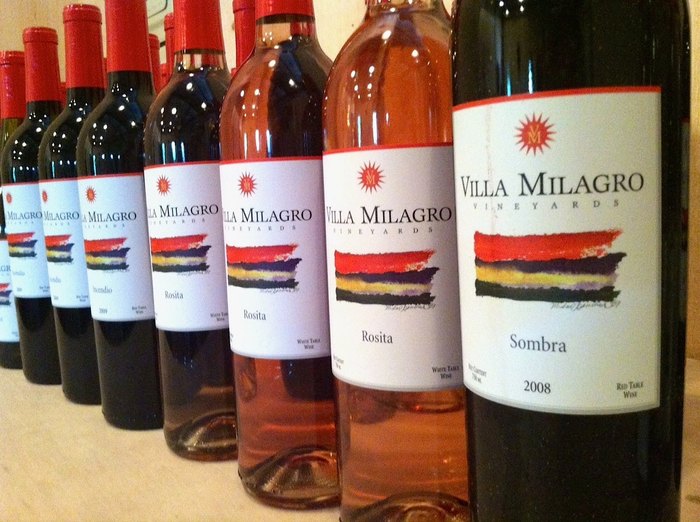 wine bottles lined up