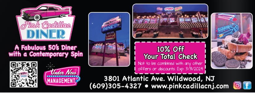 Pink Cadillac Diner - 10% off - https://www.pinkcadillacnj.com/