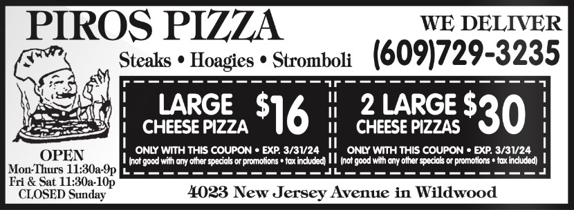 Piro's Pizza - $30 for two pizzas - (609)-729-3235