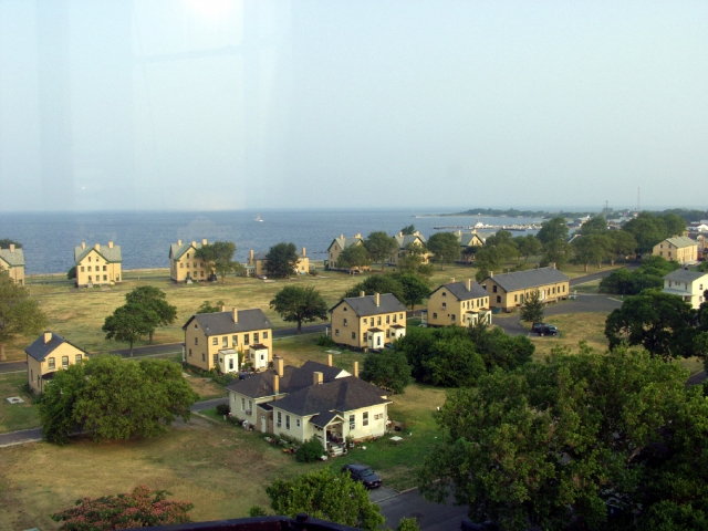 view to ocean from tower of lighthouse