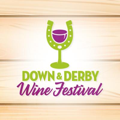 Down & Derby graphic of wine glass made to look like a horseshow glass