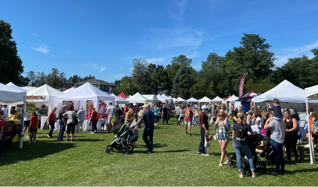 crowd at the annual craft show on a sunny day