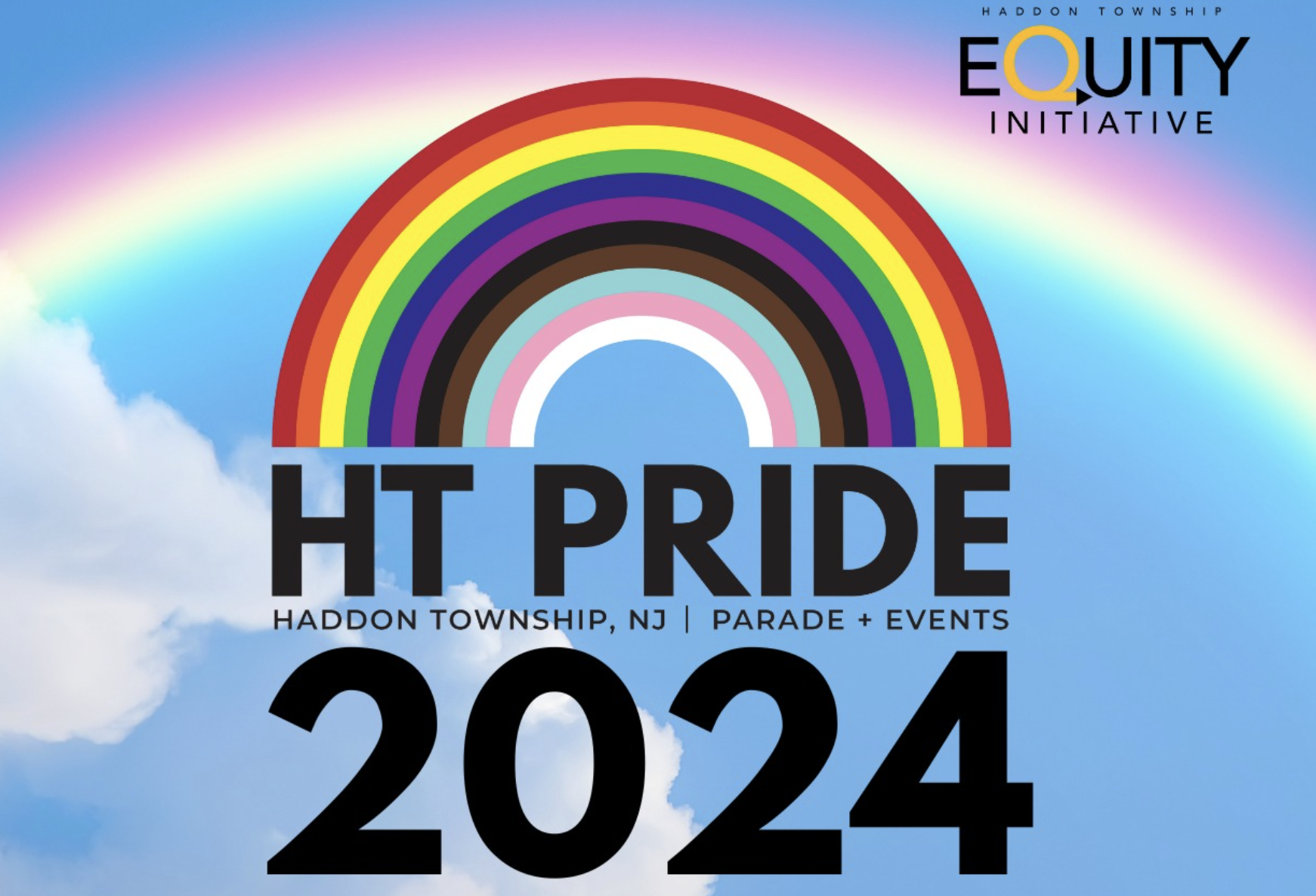 logo with rainbow behind