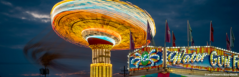 Swing ride in motion, at Point Pleasant Boardwalk, in Point Pleasant, New Jersey
