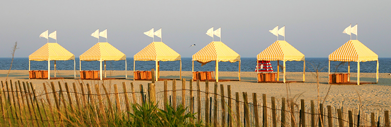 Beach with tents in Cape May, New Jersey