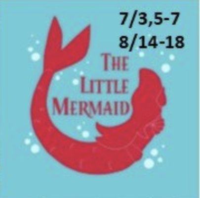 the little mermaid graphic with show dates